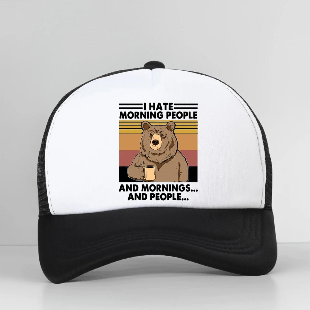 

I Hate People Men Love Camping Funny Hiking Retro Golf Baseball Cap Summer Digital Print Mesh Trucker Hat Breathable sun caps