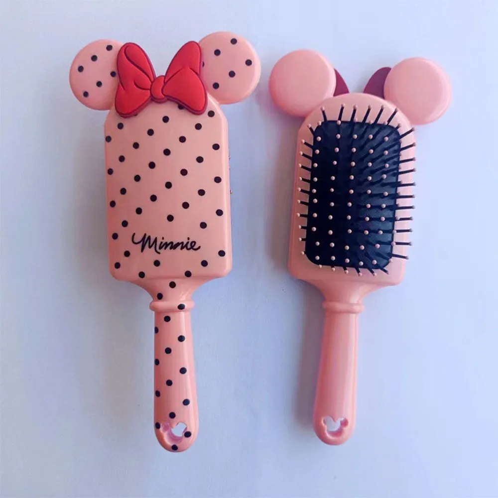 Disney Minnie Air Cushion Massage Combs Stitch Cartoon Anime Figures Girls Comb Hair Brush Hairdressing Tool Women Charm Gift