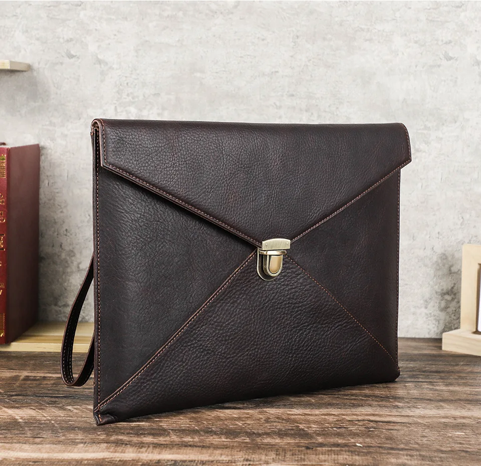 Genuine Leather Laptop Sleeve Case for MacBook Air M1 M2 M3 M4 Pro 13 13.3 13.6 14 14.2 Inch Mac Book Handbag Envelope Cover Bag