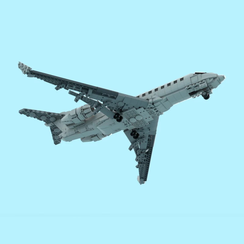 1177 pièces de briques d'avion Global 6000 MOC, blocs de construction modulaires personnalisables, technologie créative pour enfants, jouet DIY pour garçon, cadeau d'anniversaire