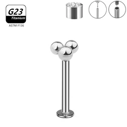 G23 Titanium Piercings Body Jewelry Labret Earrings Piercing Monroe Ring Tragus Conch Thread Pin Labret Nose Ear Cartilage Stud
