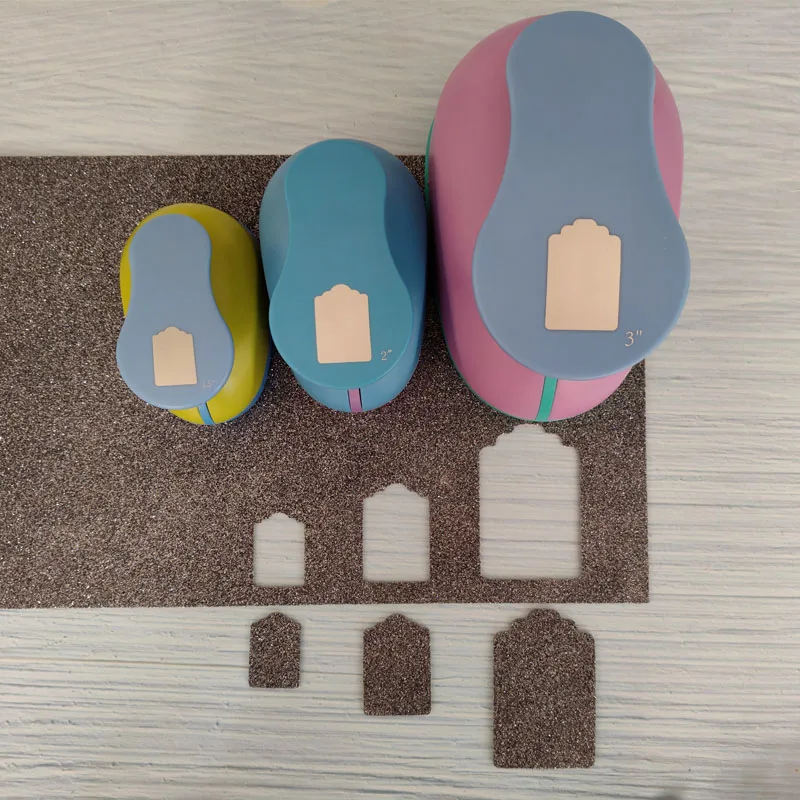 1.5'' 2" 3" DIY Paper Tag Photo Frame Card Cutter Scrapbook Large-scale Embossing device Hole Punch Kids Handmade Craft Gift Cut