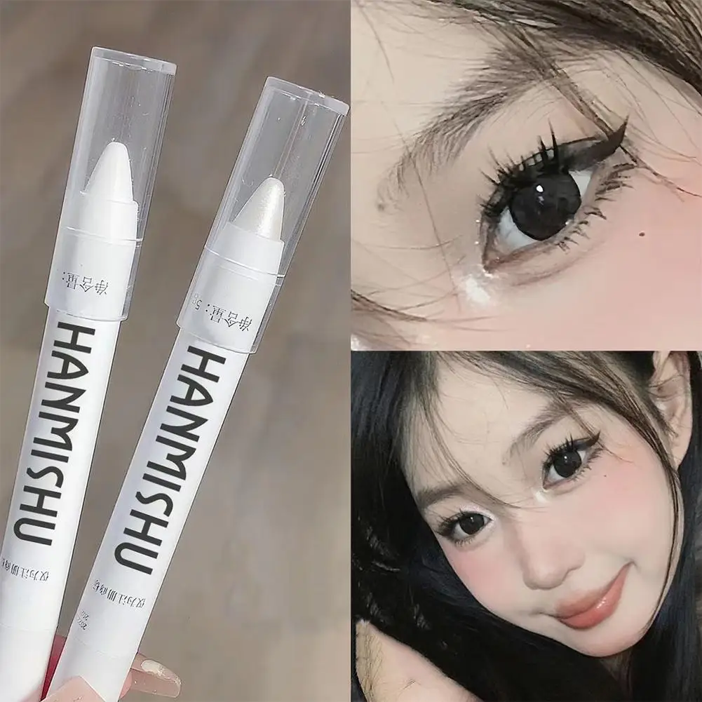 Lápiz Delineador de Ojos Blanco Mate, Iluminador, Delineador de Ojos de Larga Duración, Sombra de Ojos Perlada, Lápiz Iluminador de Ojos, Resistente al Agua