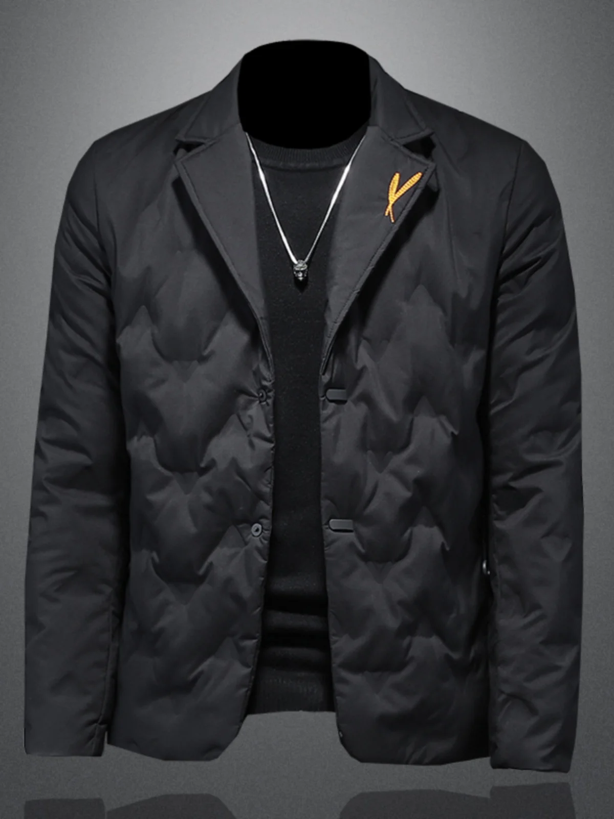 

Мужская легкая пуховая куртка Slim Fit с модным воротником-стойкой, не мнущаяся, зимняя верхняя одежда, теплая, большие размеры