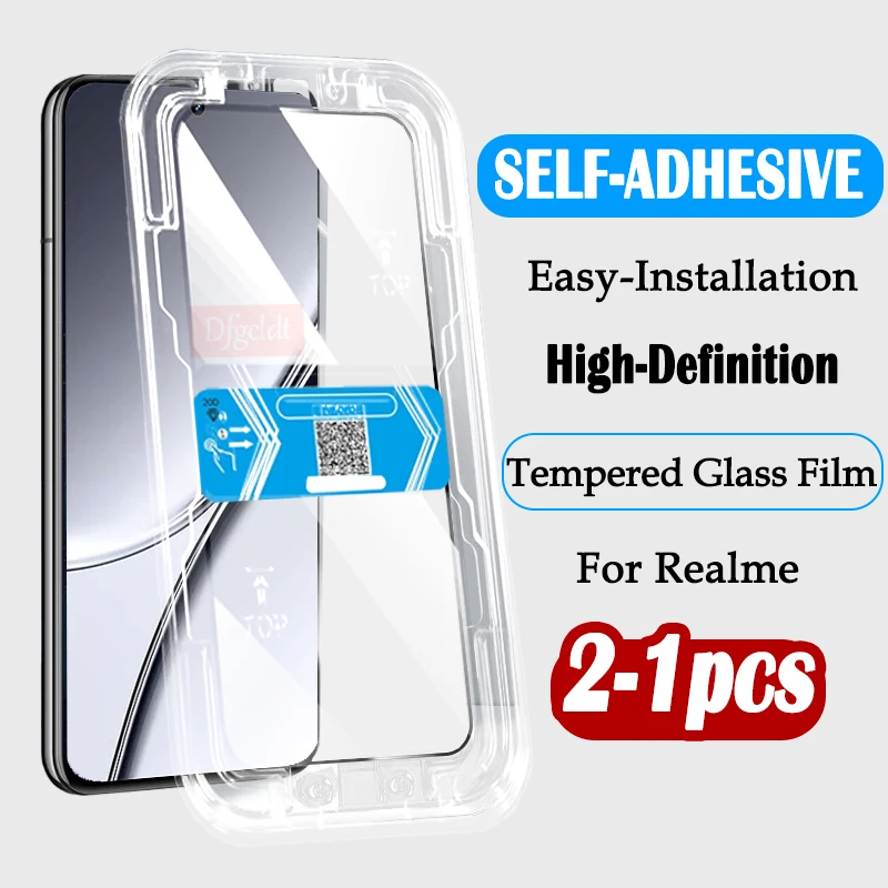 

3D One-click Fast-stick Tempered Glass For Realme GT5 G83 GT2 C67 C65 C63 C61 C55 C53 C51 C33 C31 C30S C30 With installation Kit