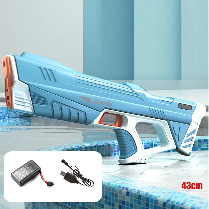 MYJCK 43 cm Volle Elektrische Automatische Wasser Lagerung Pistole Spielzeug Tragbare Kinder Sommer Strand Outdoor Kampf Fantasie Spielzeug für Jungen Kinder spiel 8