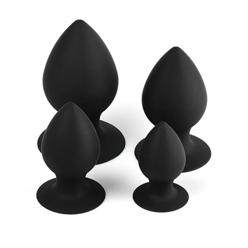 Small, Medium, Large, extra large Black Silicone Butt Plug Anal Plug Ass Stimulate Massage Anal Sex Toy Adult Games For Couples.