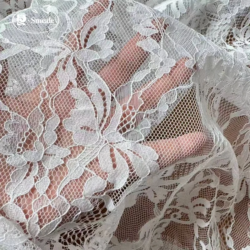 Soft eyelash lace fabric, high-quality skin friendly dress sewing material DIY wedding veil, home curtain accessories