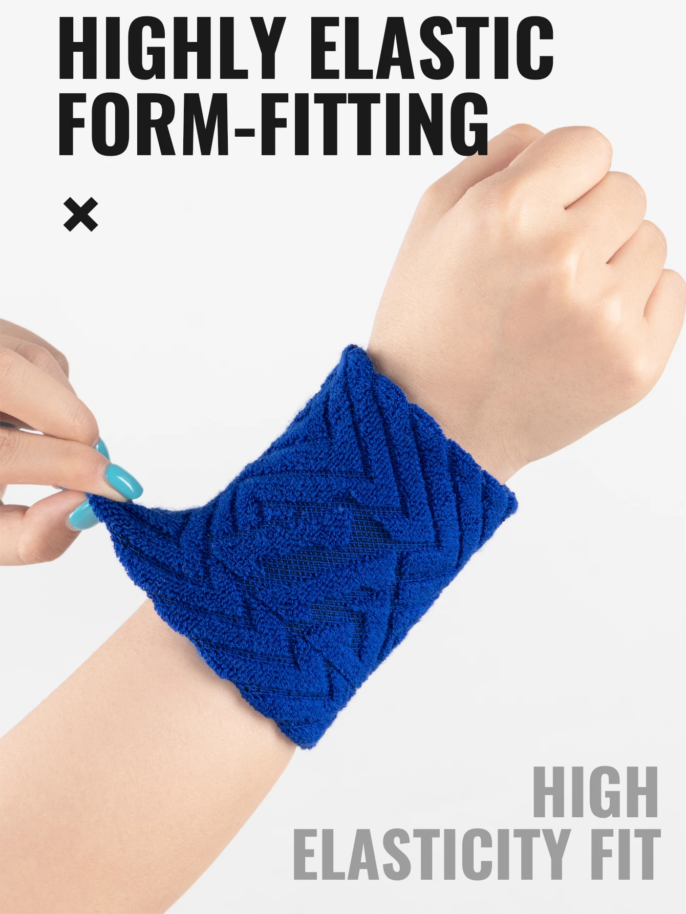 WRELS Schweißbänder, Armbänder, saugfähig, atmungsaktiv, schnell trocknend, elastisch, weich, für Tennis, Basketball, Fitness, Training, Sport, Handgelenkband – Detail 3