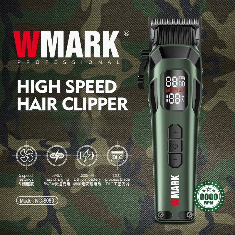 

2024 New! Hair Trimmer for Men WMARK NG-8080 Hair Clipper Adjustable High Speed Electric Clippers with USB Charging