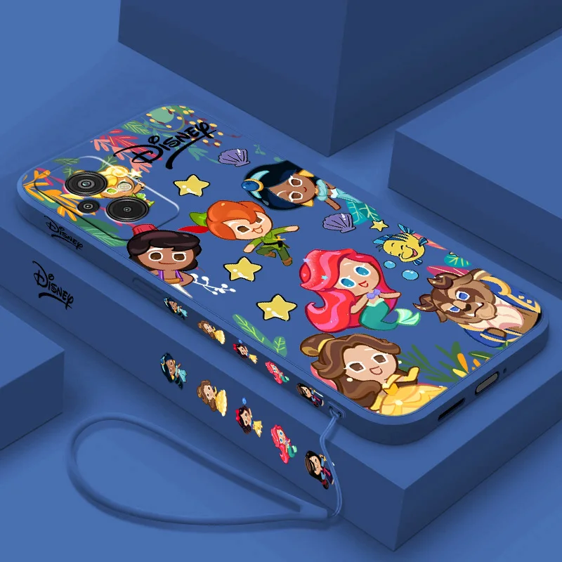 

Disney Princess Phone Case For Xiaomi Redmi 8 9 10 11 12 13 K20 K30 K40 K50 K60 Pro S A C T X Liquid Left Rope Funda Soft Cover