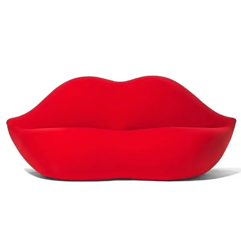 

Creative red lip sofa size apartment personality Internet celebrity modern clothing store lip heart sofa