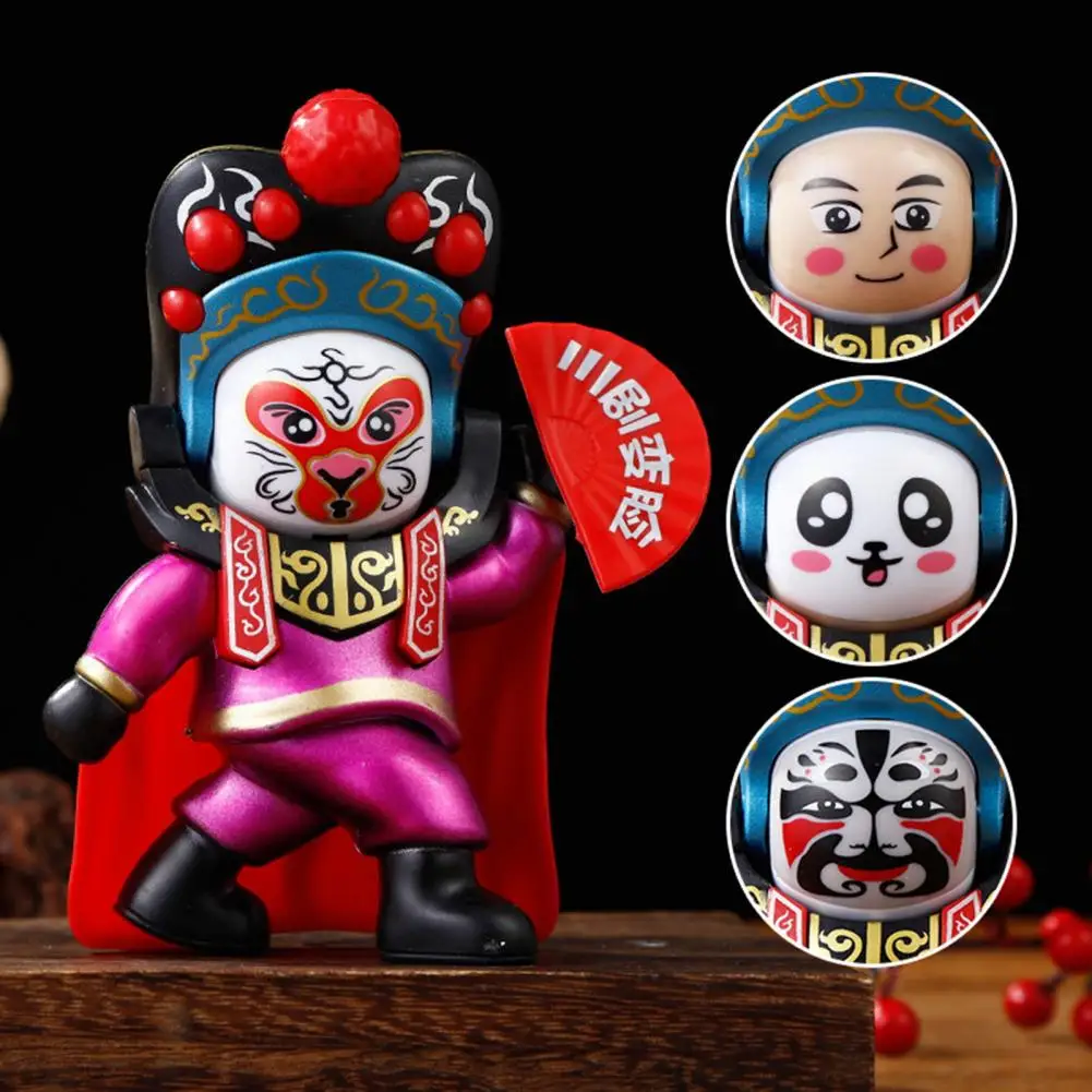 Sichuan Opera Doll Traditional Chinese Face Changing Doll Toy with 4 Facial Looks Sichuan Opera Souvenir Chinese for Enthusiasts