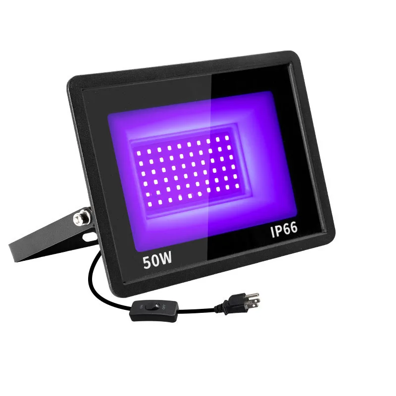 Halloween nawiedzony dom Party IP66 wodoodporna lampa fluorescencyjna AC110-240V fioletowy 395nm LED lampa utwardzająca UV ultrafioletowy reflektor