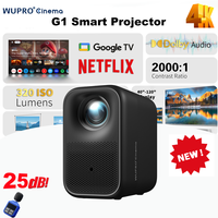 Wupro G1 Smart LCD Video Projector Native 1080P Full HD 4K 320 Lumens WiFI6 Googel TV Netflix Auto focus 2+16G Mini Home Theater