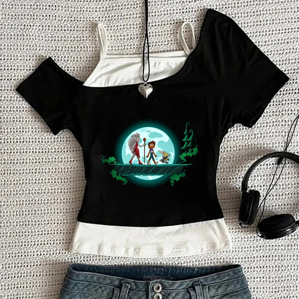 the Owl House cropped top teen clearance sales jojifuku grunge japanese graphic top tees cutecore anime cute vintage kawaii