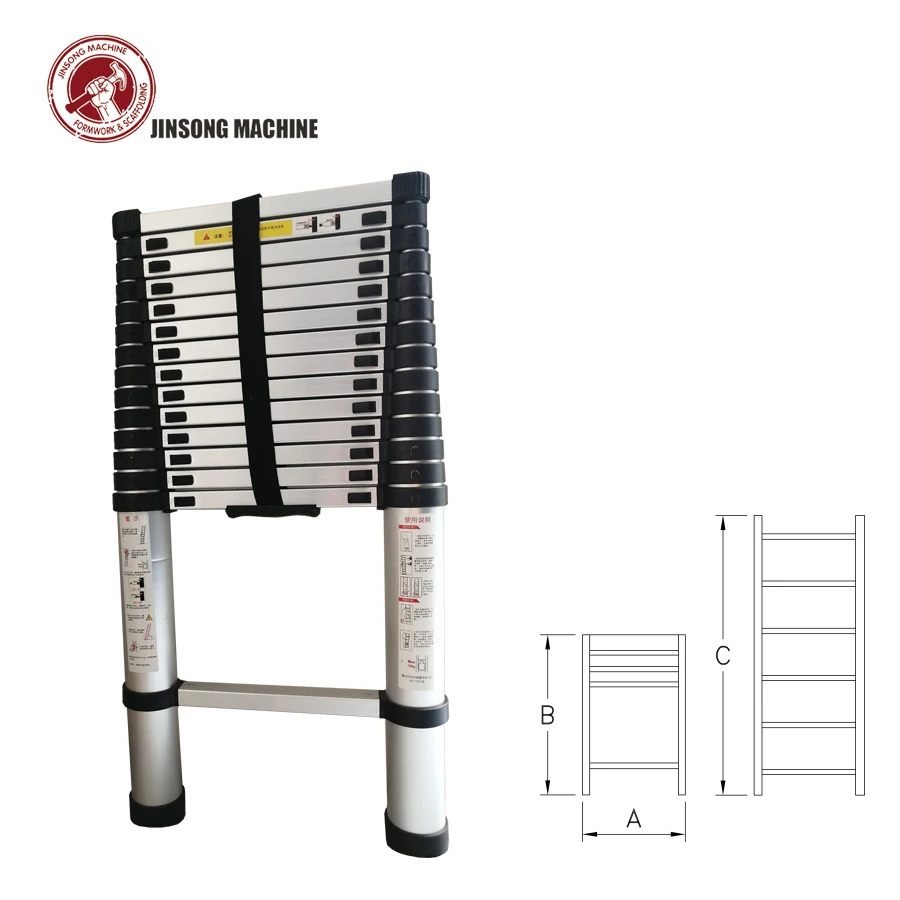 Telescoping Ladder Extension Multi-Purpose Aluminum Industrial Household Step Ladder