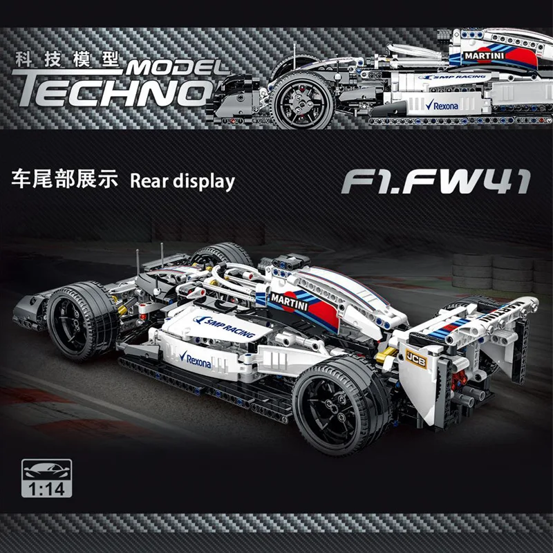 1152pcs Technical 023004 Formula Cars F1 Building Blocks Sports Racing Cars Super Model Kits Bricks Toys For Kids Boys Gifts