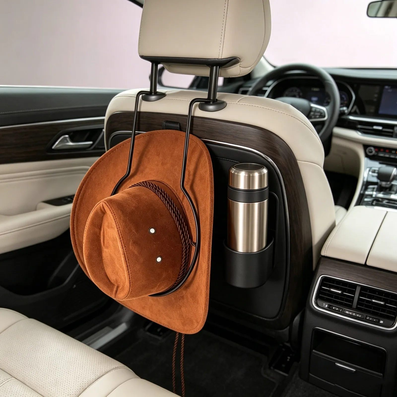 2Pcs Car Hat Holder Multi Functional Hat Rack Car Seat Organizer Easy Installation Stylish Truck Pickup Accessories for Trucks