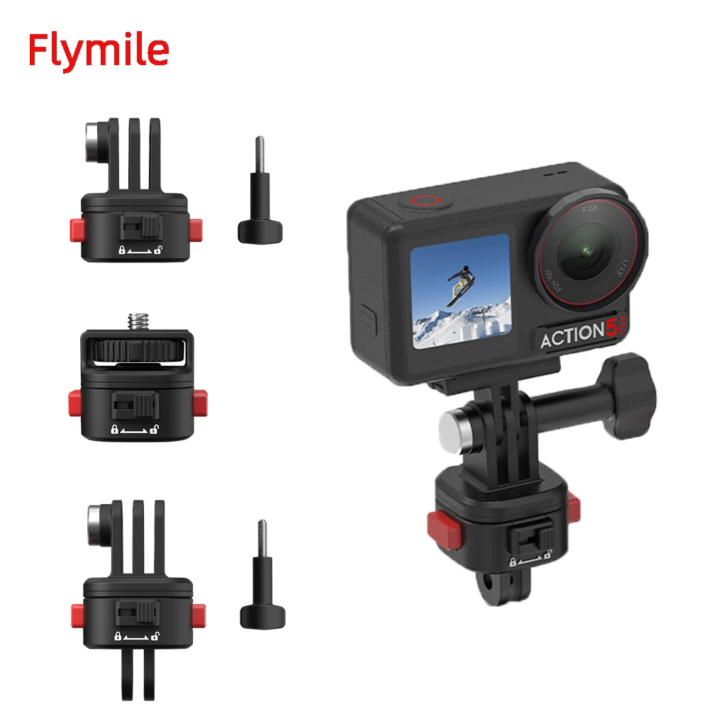 

Flymile Magnetic Quick Release Adapter for DJI Osmo 360/Action 5 pro/pocket 3/GoPro 13 Sports Camera Accessories Metal Adapter