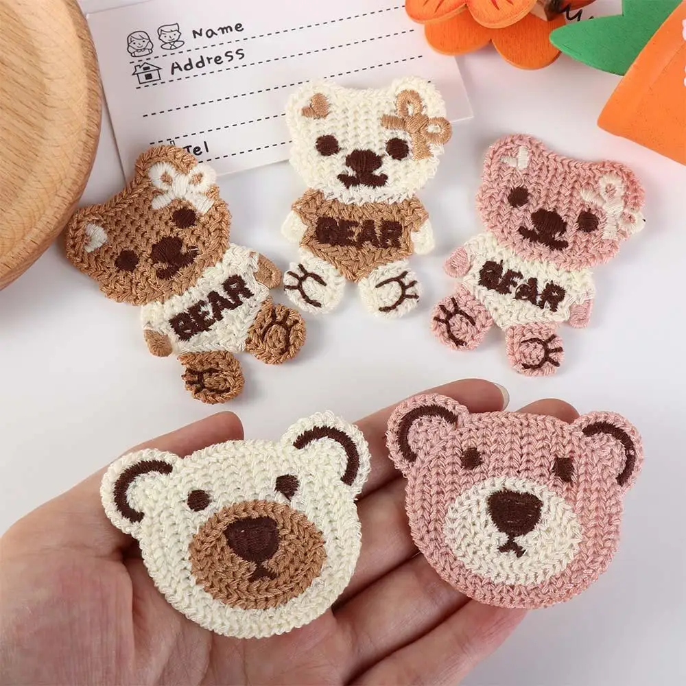 

Cartoon Embroidery Bear Appliques For DIY Headwear Hairpin Crafts Decoration Clothing Patches Accessories