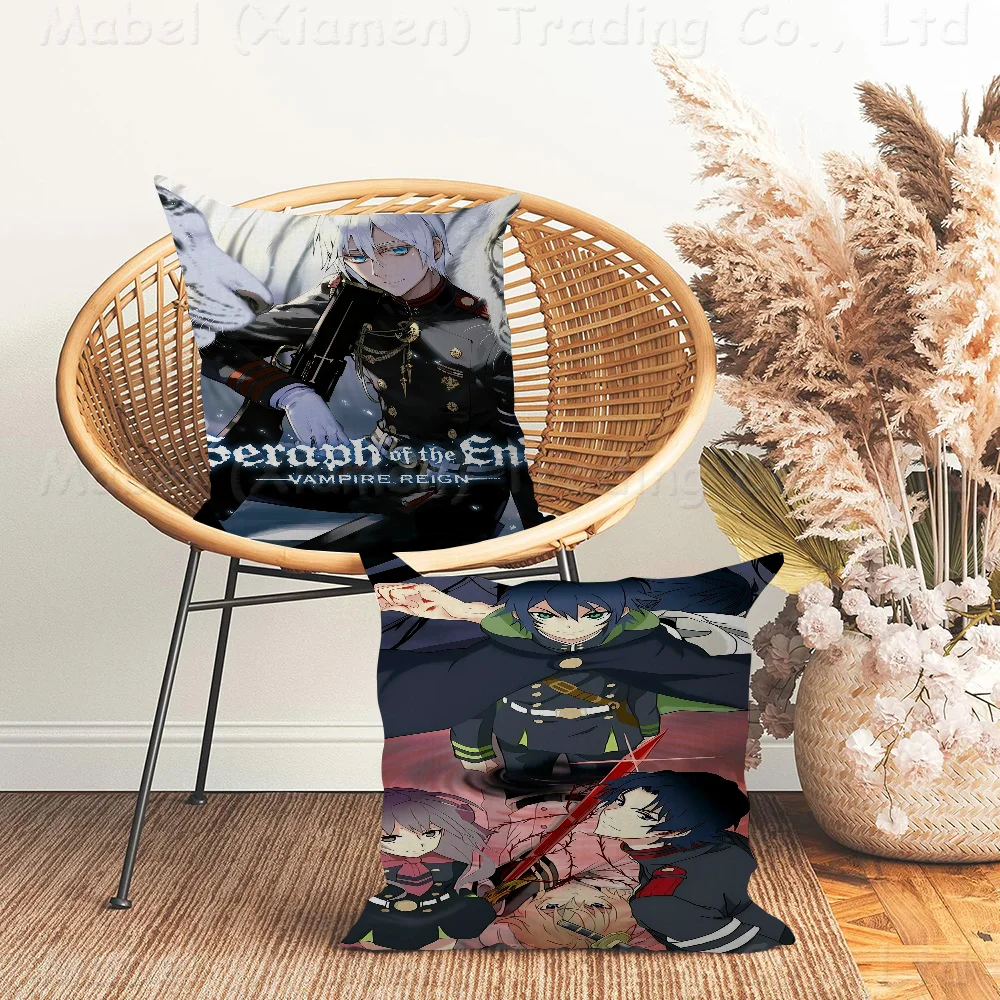 Anime Seraph Of The End Pillow Cushion Cover Pillowcase Living Room Sofa Home Decor Customized