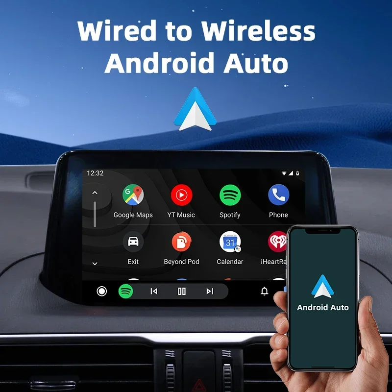 Mini Box Wired To Wireless Carplay Android Auto Spotify Bluetooth 5.0 Adapter Smart Box for Toyota Mazda Nissan Citroen Kia Ford