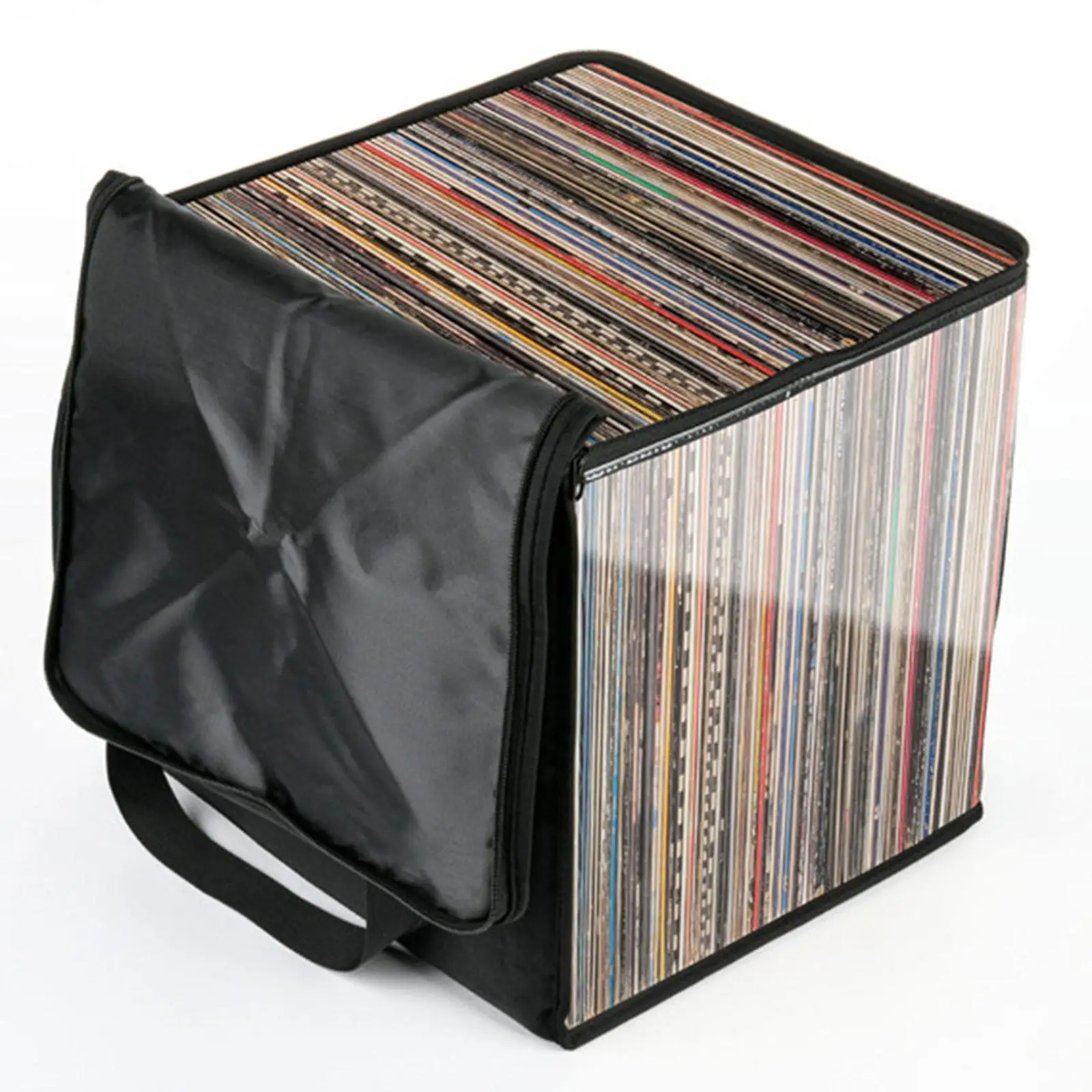 Vinyl Record Storage Case Vinyl Storage Solution Lightweight Record Collection Dustproof Record Organizer Case Zipper Closure