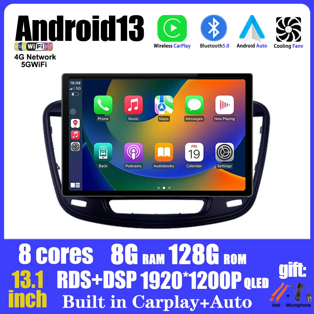 13 Inch For Chrysler 200 200C 200S 2015 - 2019 Android 14 Car Radio Multimedia Player GPS Navigation Carplay Android Auto