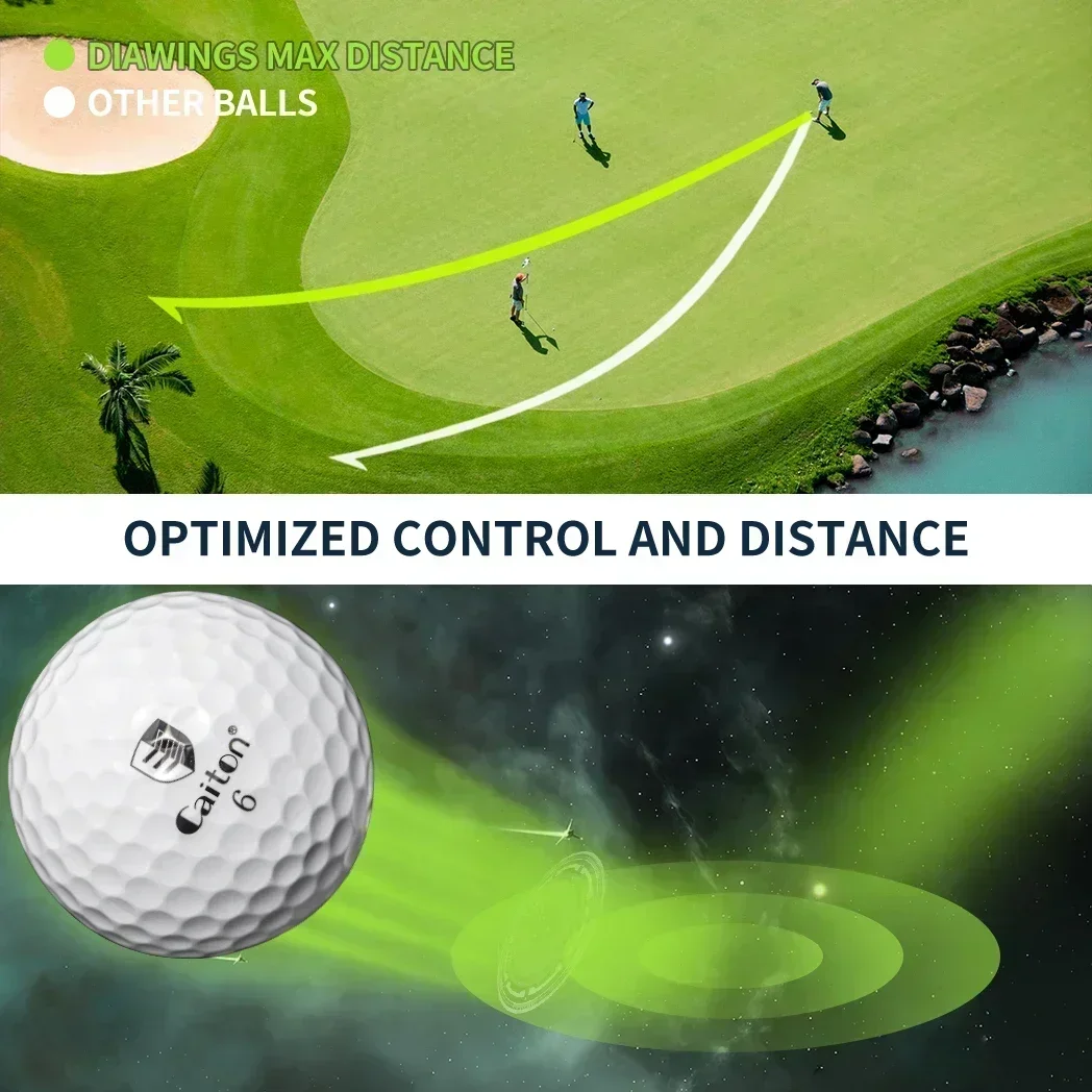 Three·Layer Premium Golf Balls Practice Performance Golf Ball Training for Distance Straight Shots Golf Design for Golfers Sport