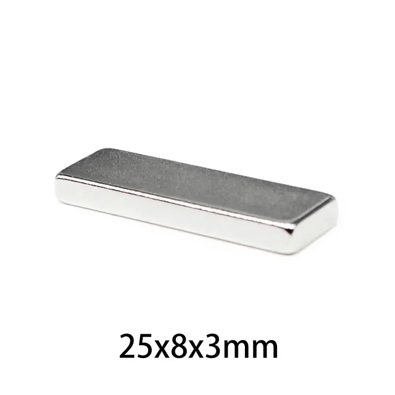 5/10/20/30/50/100PCS 25x8x3 Thin Quadrate Strong Powerful Magnets N35 Block Rare Earth Neodymium Magnet 25x8x3mm 25*8*3