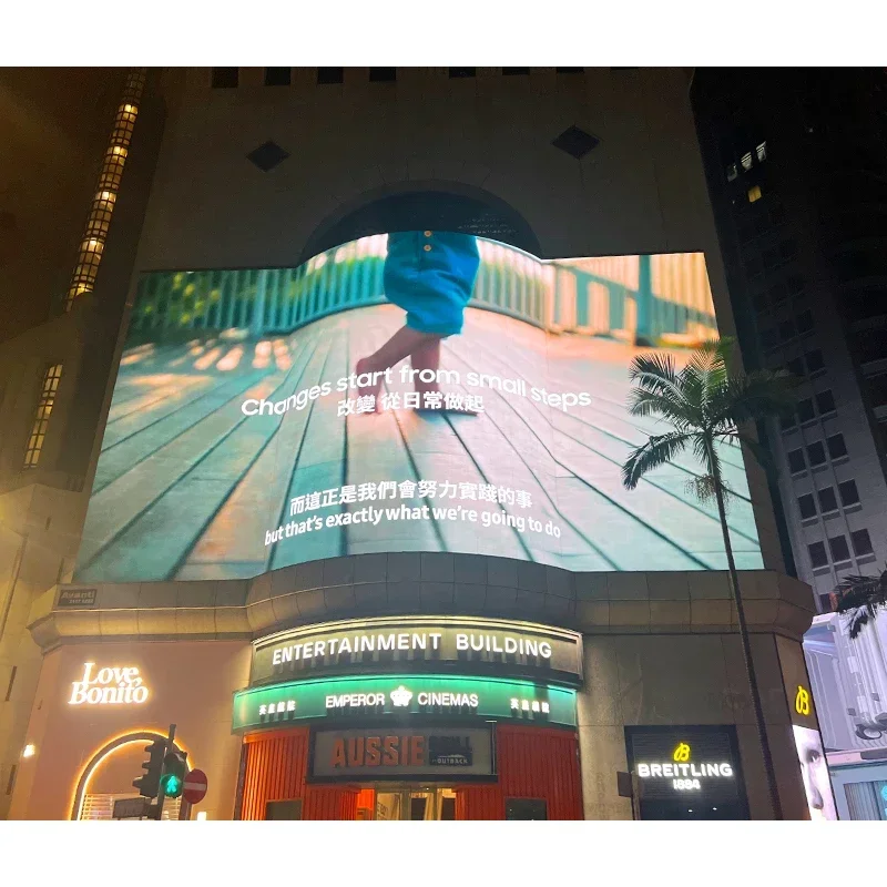 3D outdoor 90 degree corner mall building led screens for outdoor advertising