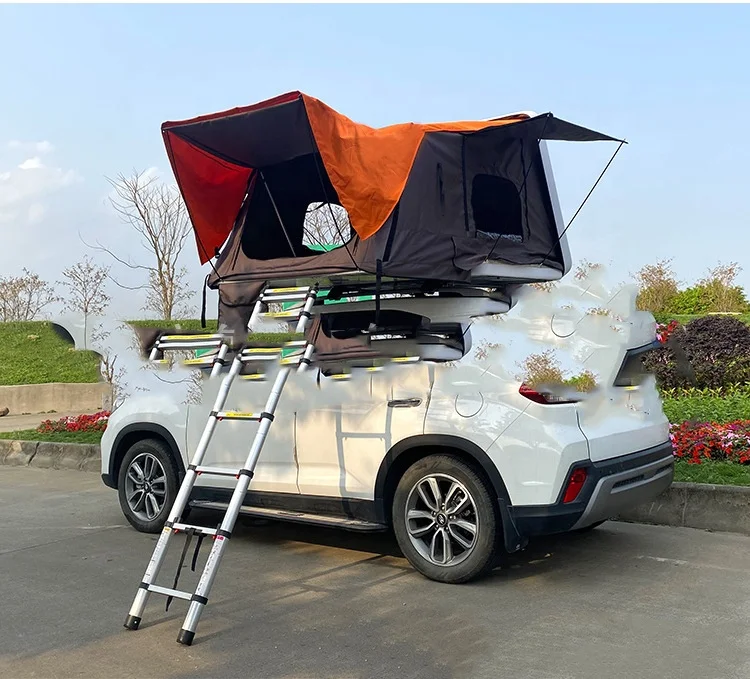 Hot Sell Hard Shell Rtt Roof Top Tent Orange Car Roof Top Tent for Camping