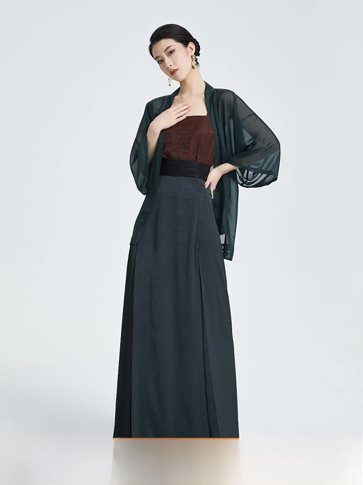 

Оригинальная женская рубашка TingXun Hanfu для весны и осени, повседневная, для работы, тонкая, на пуговицах, из полиэфирного волокна