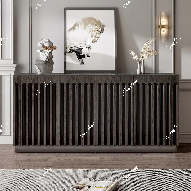 New Chinese solid wood light luxury side cabinet modern guest restaurant partition  FT