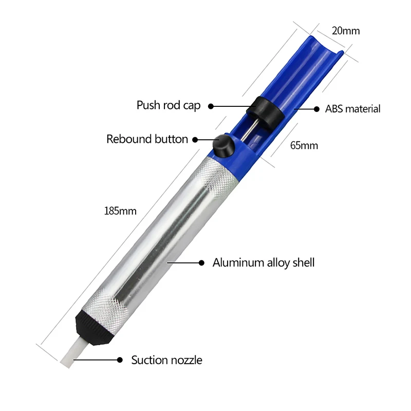 คู่มือ Desoldering ปั๊มอลูมิเนียม Solder Sucker สำหรับ PCB Rework และซ่อมแซม190Mm Desoldering เครื่องมือโดยไม่มีตัวทำละลายหรือความร้อน