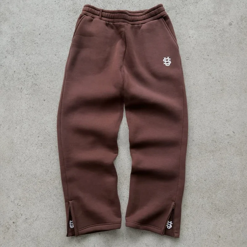 2025 Pantaloni slim casual con ricamo moda Y2k Street Wearing Pantaloni sportivi in tinta unita Uomini e donne Coppia Pantaloni a gamba dritta Hot