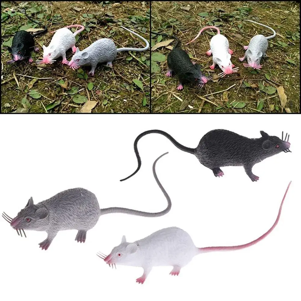 Fake Small Rat Lifelike Mouse Model Prop Scary Trick Prank Toy Horror Halloween Party Decor Practical Jokes Novelty Funny Toys