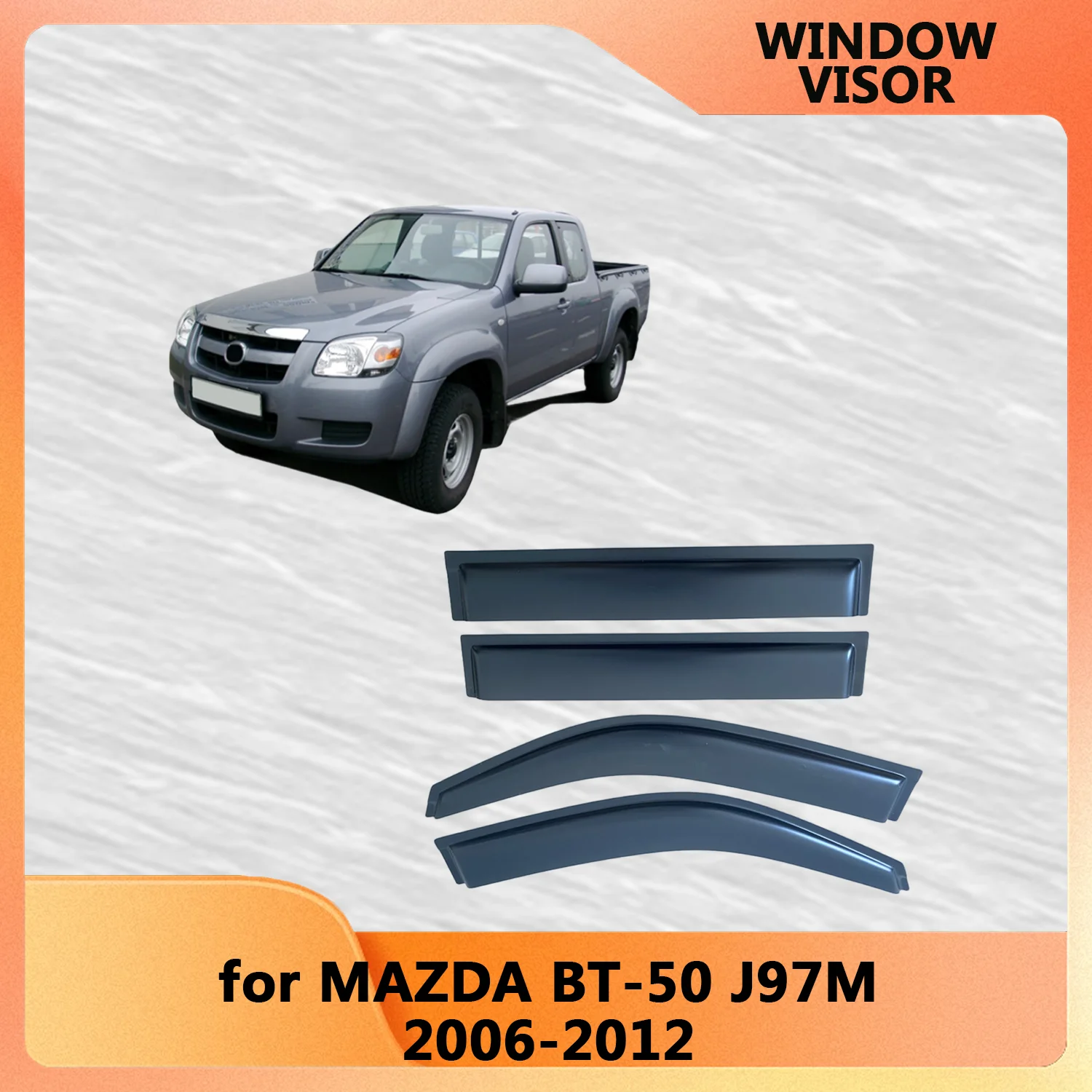 

Window Visor for MAZDA BT-50 J97M 2006 2007 2008 2009 2010 2011 2012 Weathershied Door Visor Wind Sun Rain Guards Side Outside