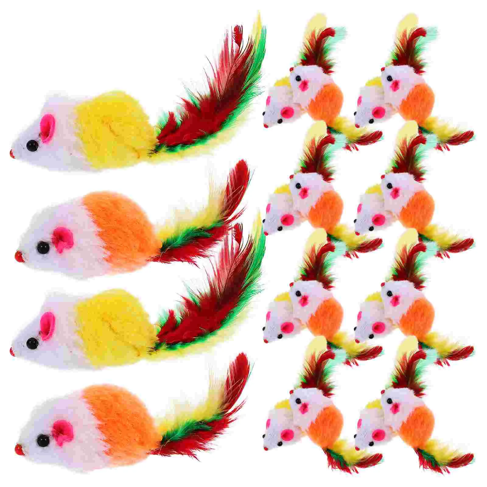 

20 PCS Furry Pet Toys Mice Cat Toy Mouse Cat Catcher Toys with Tails cat toys mice with tail