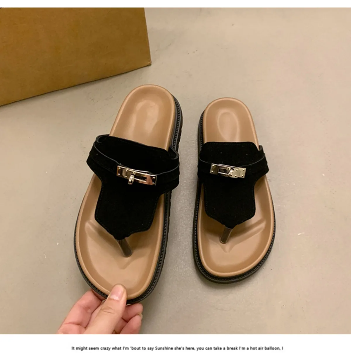 Women Slippers Flats Sandals Summer Shoes 2025 New Casual Trend Woman Flip Flops Sport Slingback Shoes Slides Mujer Sandalias image 3