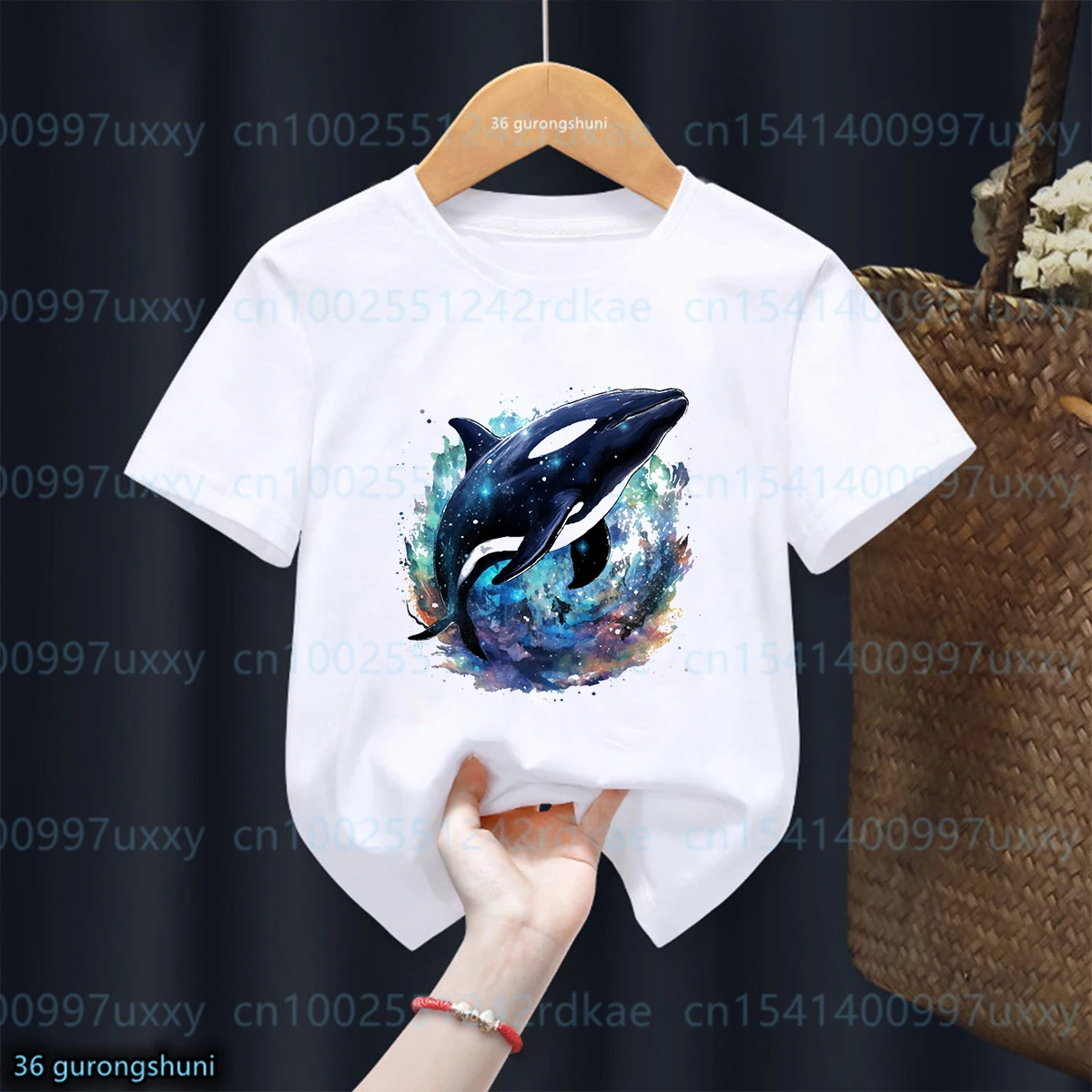 

Dolphins, Killer Whale Flies Or Jumps, Killer Whale, Loves The Ocean Bio Printed Boys T-Shirt Funny Toddler Tshirt Summer Top