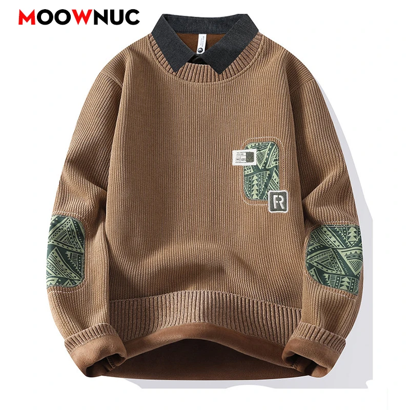 

Sweater For Men Casual Pullovers Male Spring Men's Clothing Men's Sweat-shirt Streetwear Knit Autumn Fashion Hombre Warm Solid