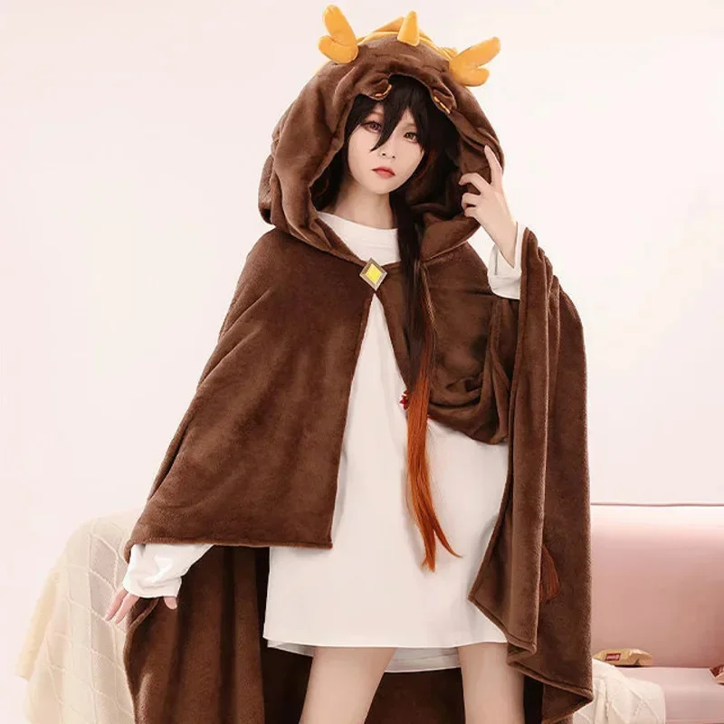 Game Genshin impact Pajamas Air Conditioning Blanket Wendy Zhongli Wanderer Cartoon Cute Fun Cosplay Shawl Sofa Nap Blankets