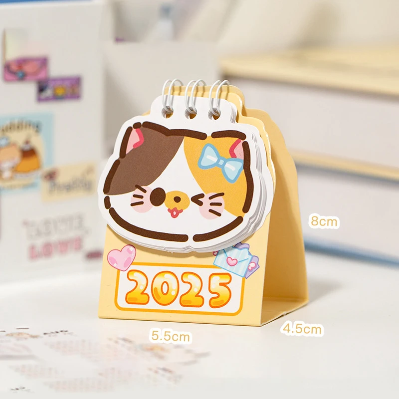 Cartoon Schattige Kat Mini Kalender Losse Bladring Kalender Student Date Kalender Eenvoudige Desktop Kleine Decoratie Geschenken