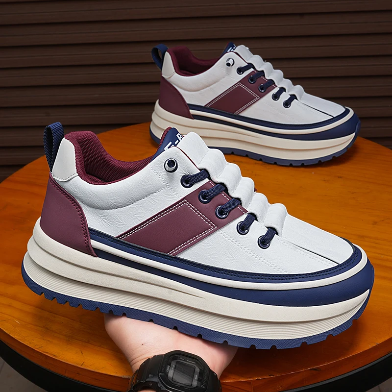 

Thick Sole Comfortable Lightweight Anti Slip Flat Shoes 2025 Autumn New Men Casual Shoes Black Mixed Color Breathable Mans Shoes