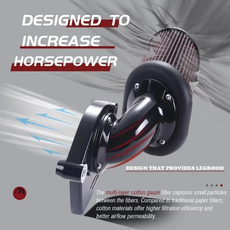 

Zuimi High-end High Performance Black Air Filter For Harley Touring Street Glide Softail 17-22 M8 Increased Horsepower Aluminum