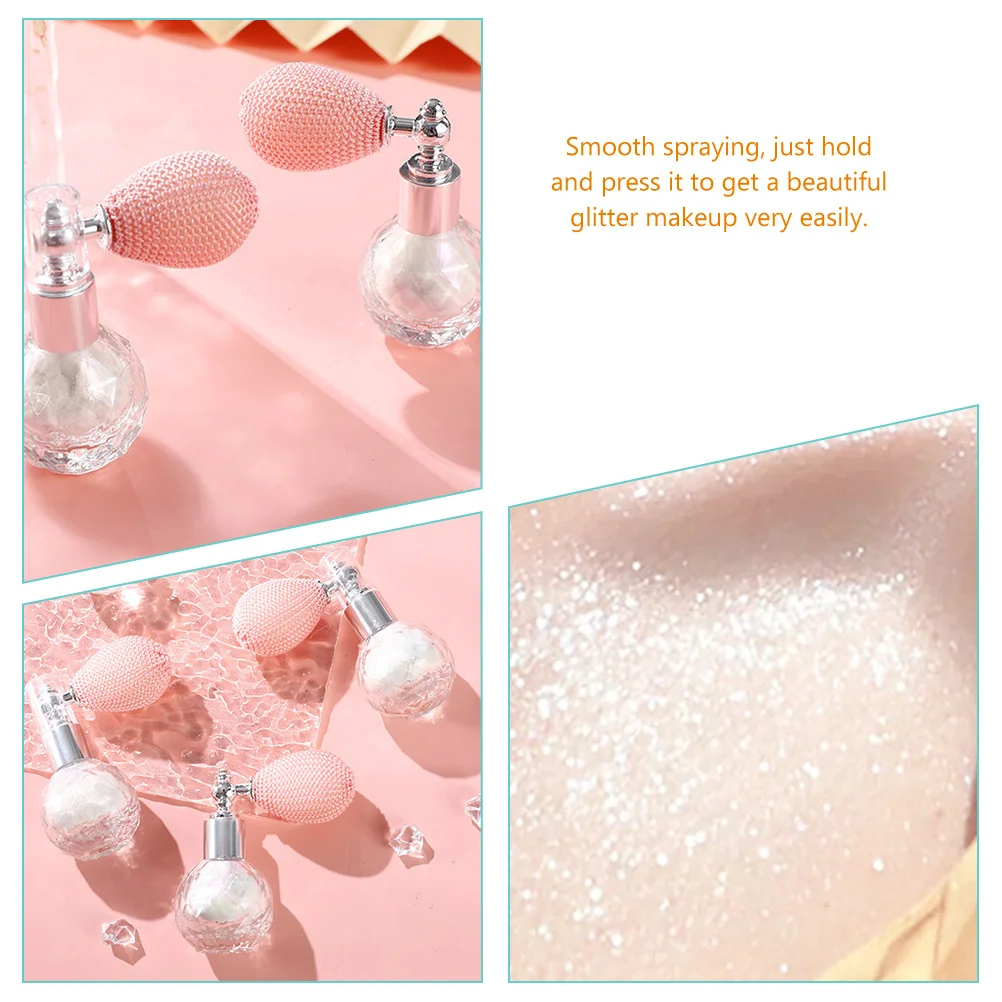 Iridescente diamante iluminador em pó spray glitter corpo shimmer brilho para cabelo rosto feminino festa de casamento palco brilho solto