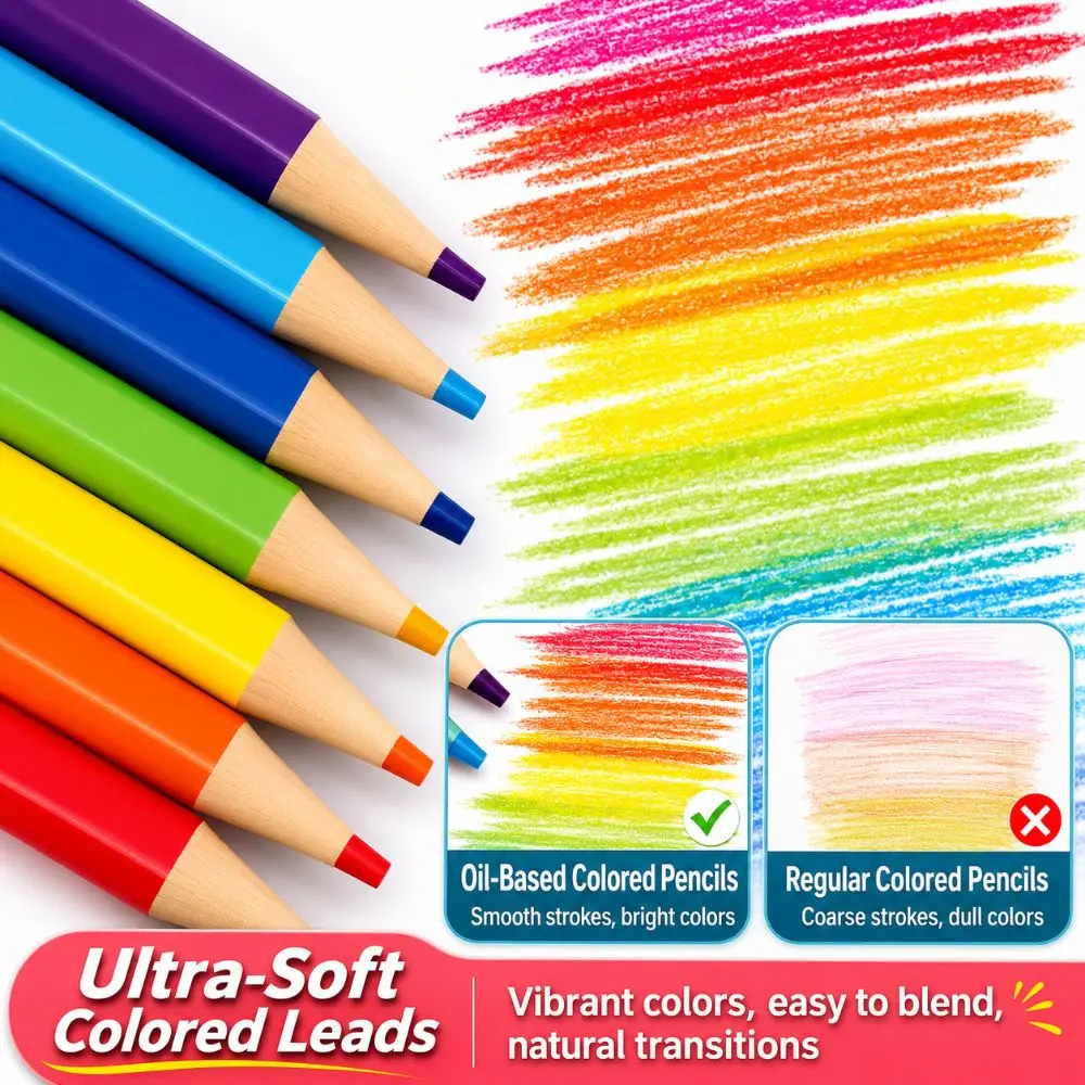 12/18/24/36 Colors Retractable Colored Mechanical Pencils Oil-Based Refillable Coloring Pencils Hexagonal Barrel