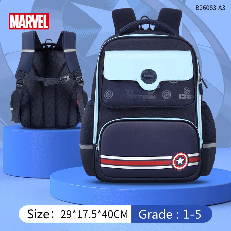 Disney Marvel School Bag For Boy Girl Grade Grade 1-5 Primary Student Shoulder Orthopedic Backpack Large Capacity Gifts Mochilas
